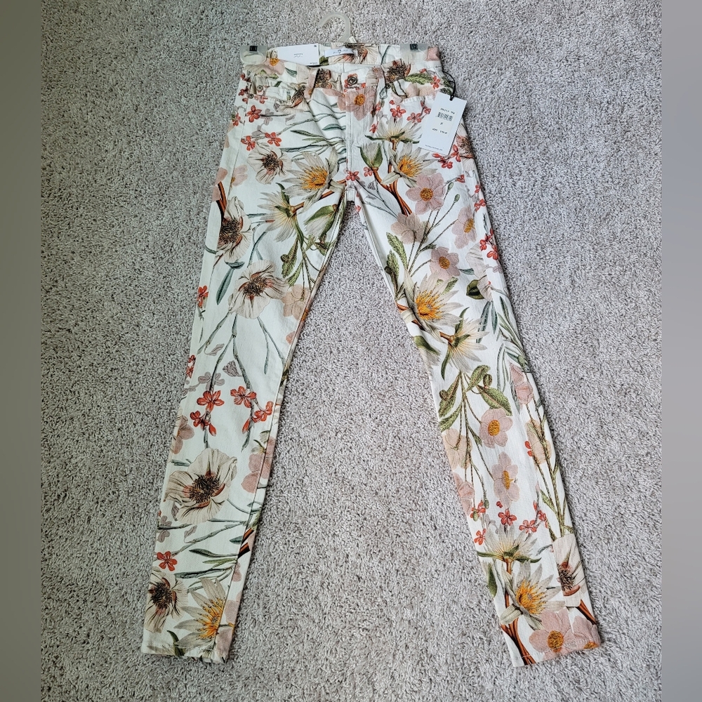 NWT 7 For All Mankind Floral Print Pants